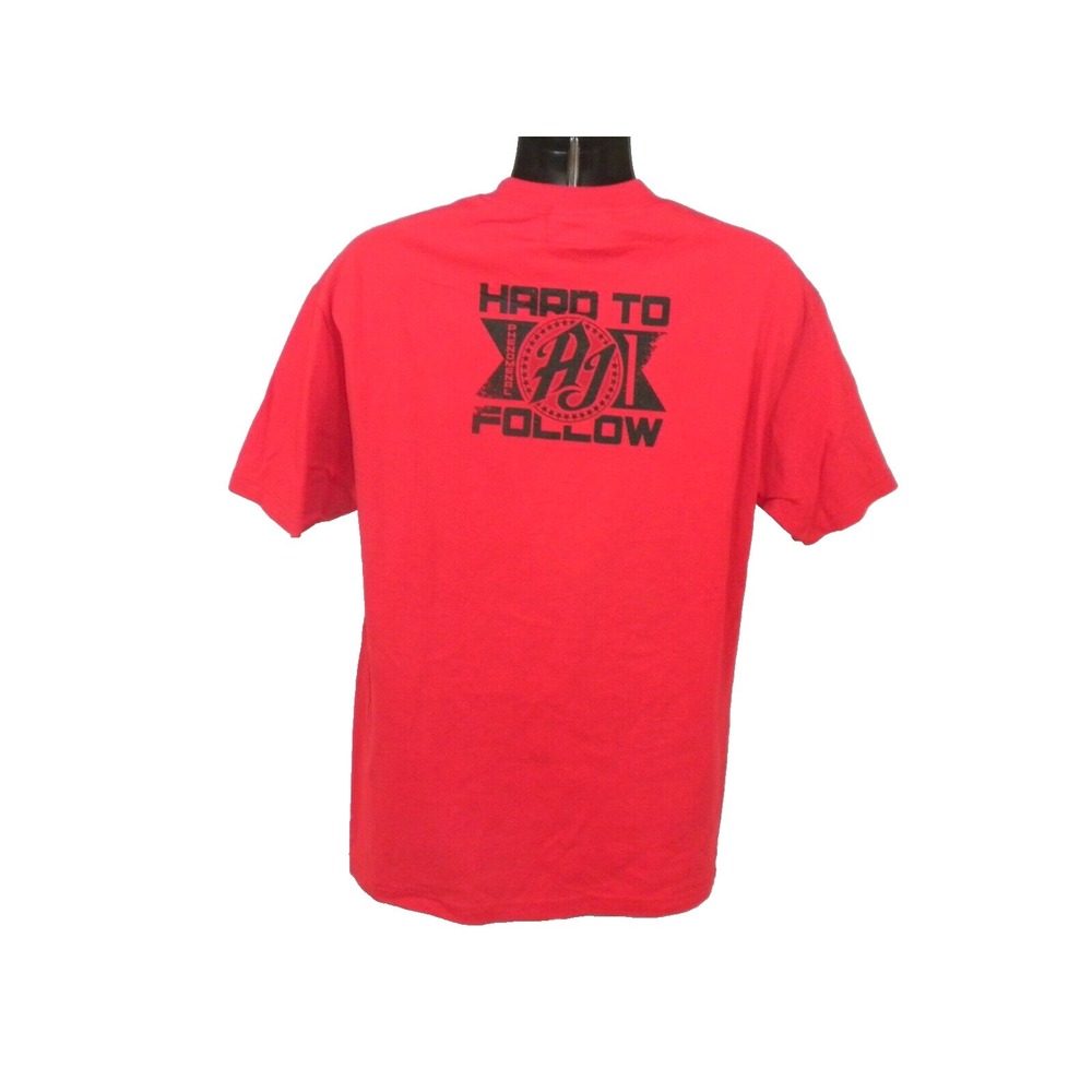 WWE AJ Styles T-shirt L Red‎ Untouchable One Hard To Follow Wrestle Royal Rumble - Picture 2 of 14